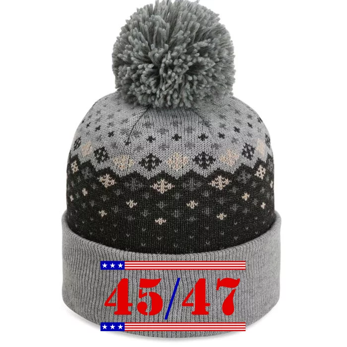 Trump 45/47 Trump 45 47 2024 Trump 2024 The Baniff Cuffed Pom Beanie