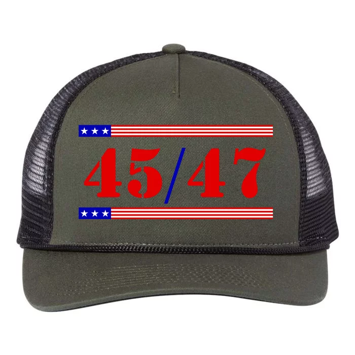 Trump 45/47 Trump 45 47 2024 Trump 2024 Retro Rope Trucker Hat Cap