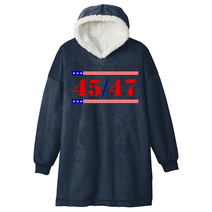 Trump 45/47 Trump 45 47 2024 Trump 2024 Hooded Wearable Blanket