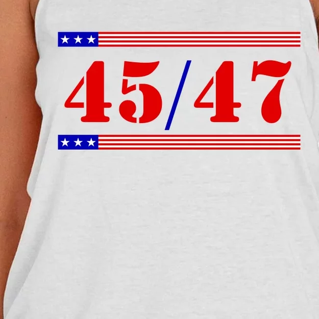 Trump 45/47 Trump 45 47 2024 Trump 2024 Women's Knotted Racerback Tank