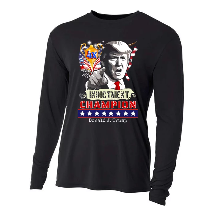 Trump 4 Time Indictment Champ Cooling Performance Long Sleeve Crew