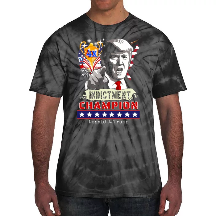 Trump 4 Time Indictment Champ Tie-Dye T-Shirt