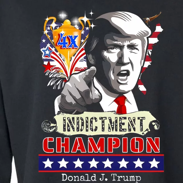 Trump 4 Time Indictment Champ Cropped Pullover Crew