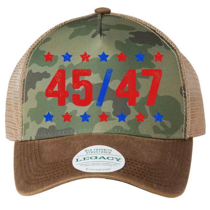 Trump 45/47 Trump 45 47 2024 Trump 2024 Legacy Tie Dye Trucker Hat