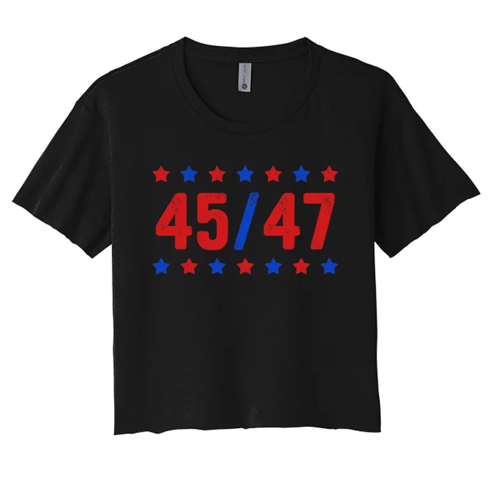 Trump 45/47 Trump 45 47 2024 Trump 2024 Women's Crop Top Tee