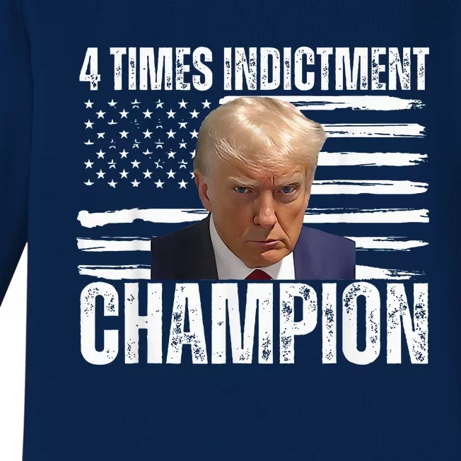 Trump 4 Time Indictment Champion Baby Long Sleeve Bodysuit