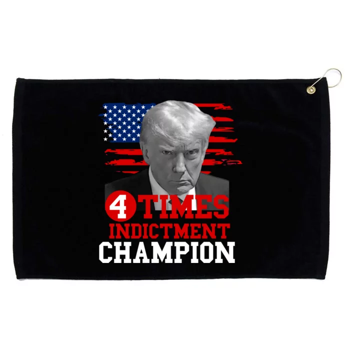 Trump 4 Time Indictment Champion Grommeted Golf Towel