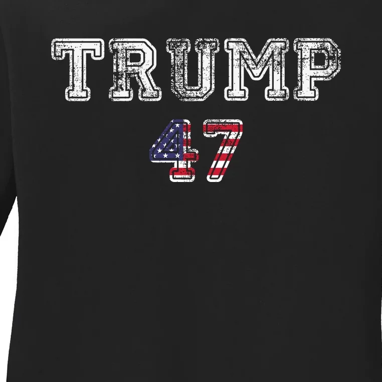 Trump 47 Trump Republican Ladies Long Sleeve Shirt