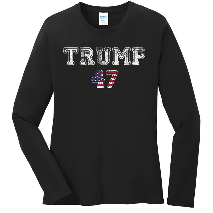 Trump 47 Trump Republican Ladies Long Sleeve Shirt