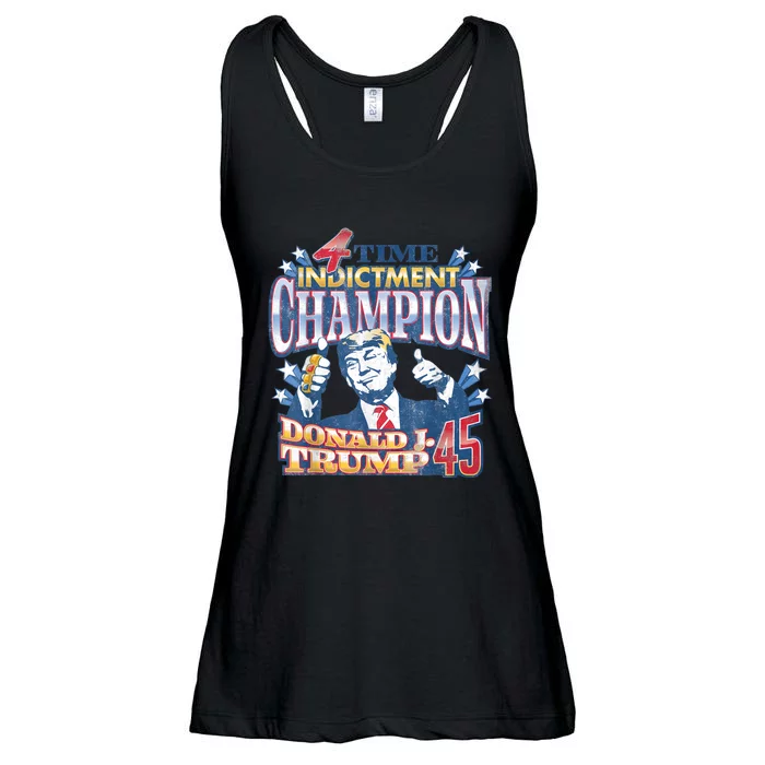 Trump 4 Time Indictment Champion Champ Not Guilty 2024 Ladies Essential Flowy Tank