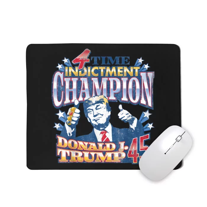 Trump 4 Time Indictment Champion Champ Not Guilty 2024 Mousepad