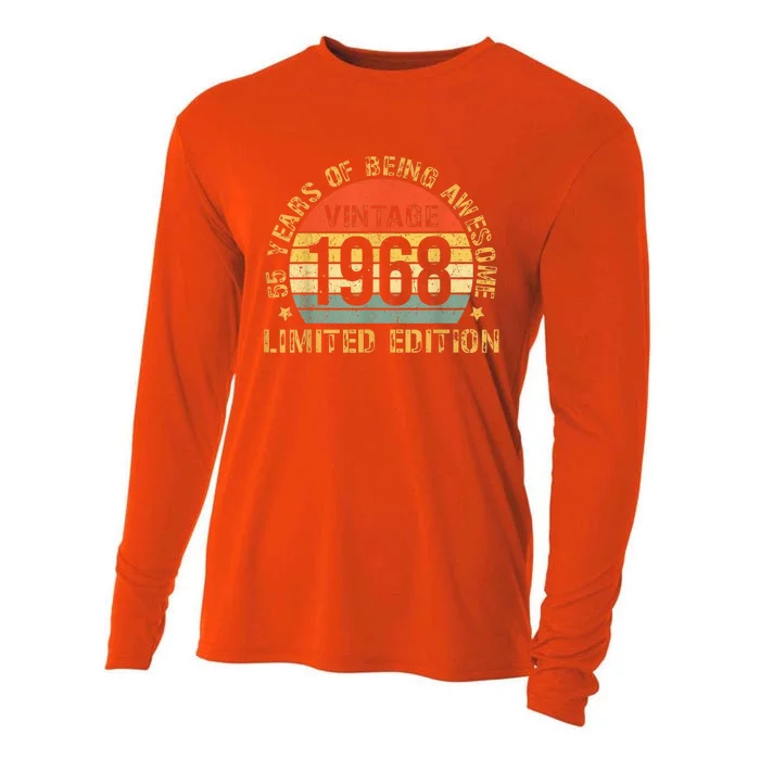 Turning 55 Birthday Decorations  55th BDay 1968 Birthday Cooling Performance Long Sleeve Crew