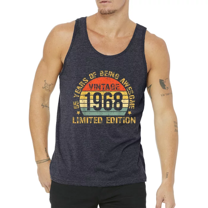 Turning 55 Birthday Decorations  55th BDay 1968 Birthday Tank Top