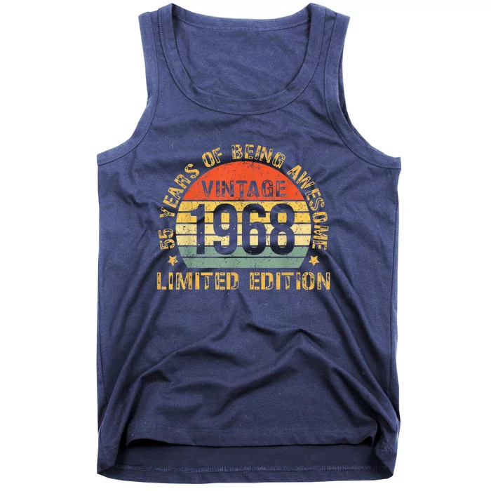 Turning 55 Birthday Decorations  55th BDay 1968 Birthday Tank Top