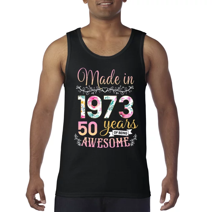 Turning 50 Birthday Decoration 50th Bday 1973 Birthday Tank Top