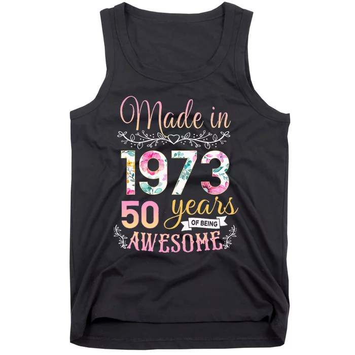 Turning 50 Birthday Decoration 50th Bday 1973 Birthday Tank Top