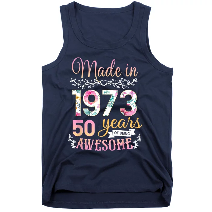 Turning 50 Birthday Decoration Women 50th Bday 1973 Birthday Tank Top