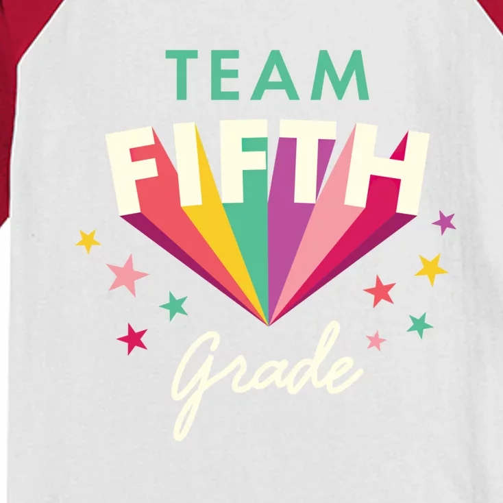 Team 5Th Fifth Grade Teacher Back To School Top Gift Kids Colorblock Raglan Jersey