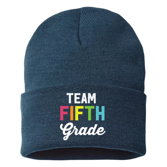 Team 5th Fifth Grade Teacher Back To School Sustainable Knit Beanie