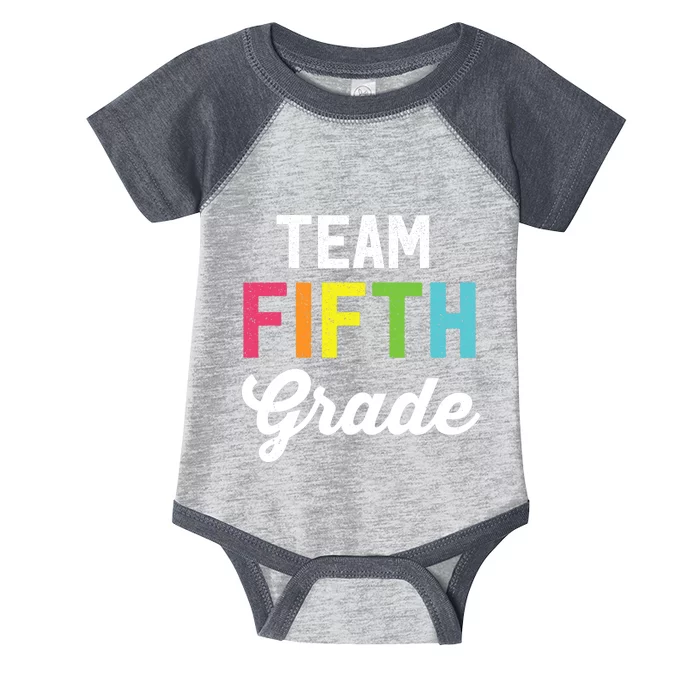 Team 5th Fifth Grade Teacher Back To School Infant Baby Jersey Bodysuit