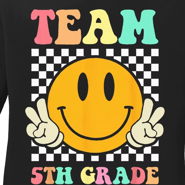 Team 5th Grade Squad Fifth Teacher Student Back To School Ladies Long Sleeve Shirt