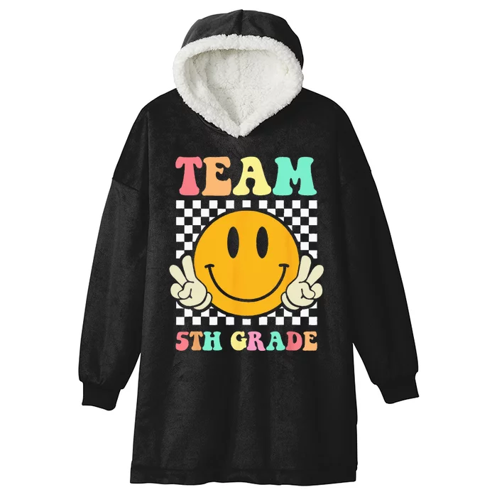 Team 5th Grade Squad Fifth Teacher Student Back To School Hooded Wearable Blanket