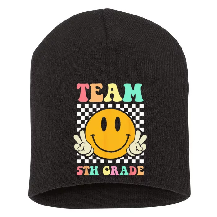 Team 5th Grade Squad Fifth Teacher Student Back To School Short Acrylic Beanie