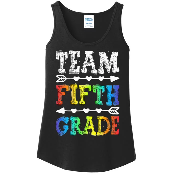 Team 5th Grade Teacher Back To School Ladies Essential Tank