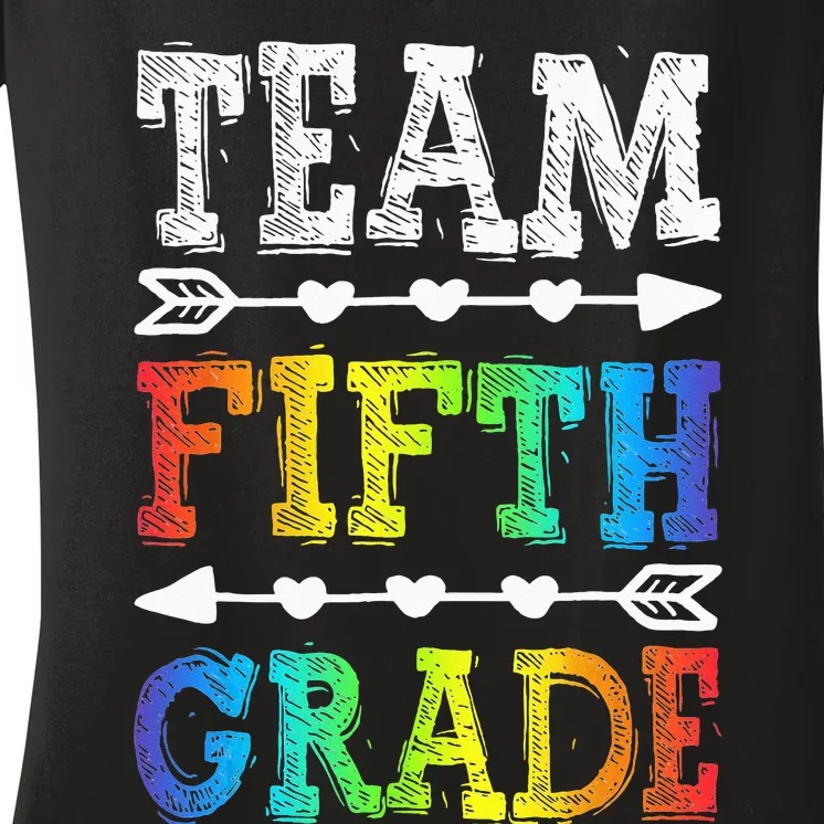 Team 5th Grade Teacher Back To School Women's V-Neck T-Shirt