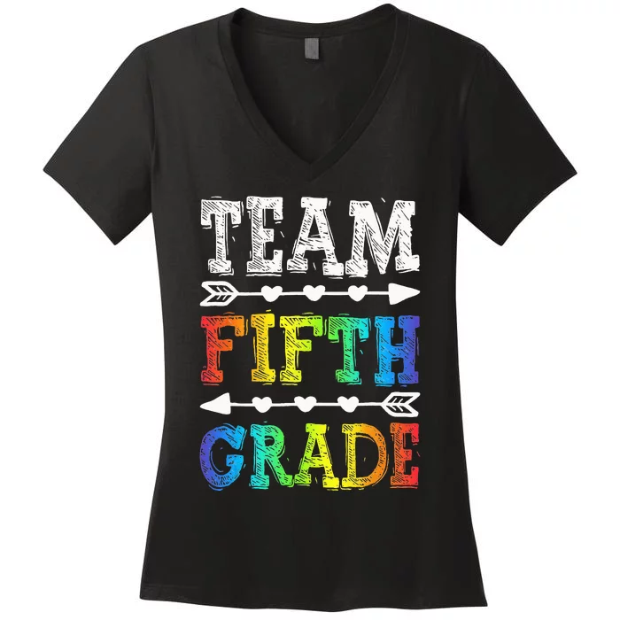 Team 5th Grade Teacher Back To School Women's V-Neck T-Shirt