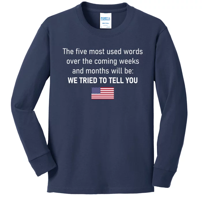 The 5 Most Used Words We Tried To Tell You Kids Long Sleeve Shirt