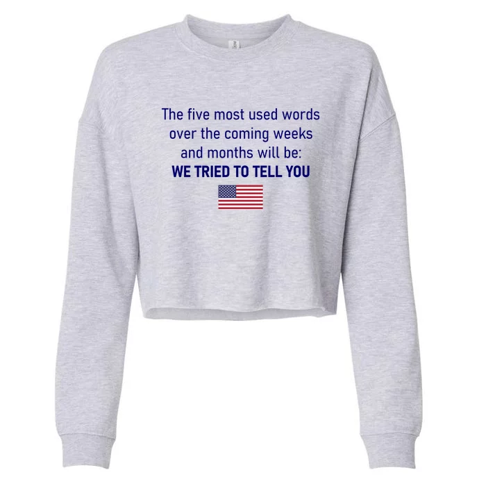 The 5 Most Used Words We Tried To Tell You Cropped Pullover Crew