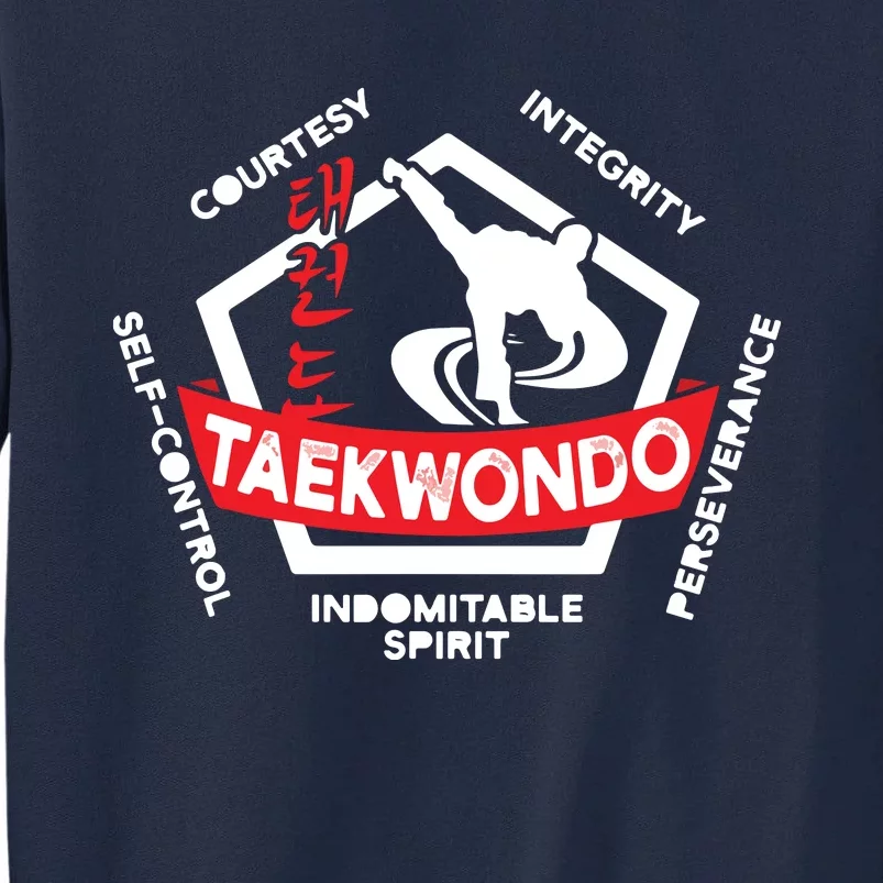 Taekwondo 5 Tenets Martial Arts ATA ITF Tae Kwon Do Gift Tall Sweatshirt