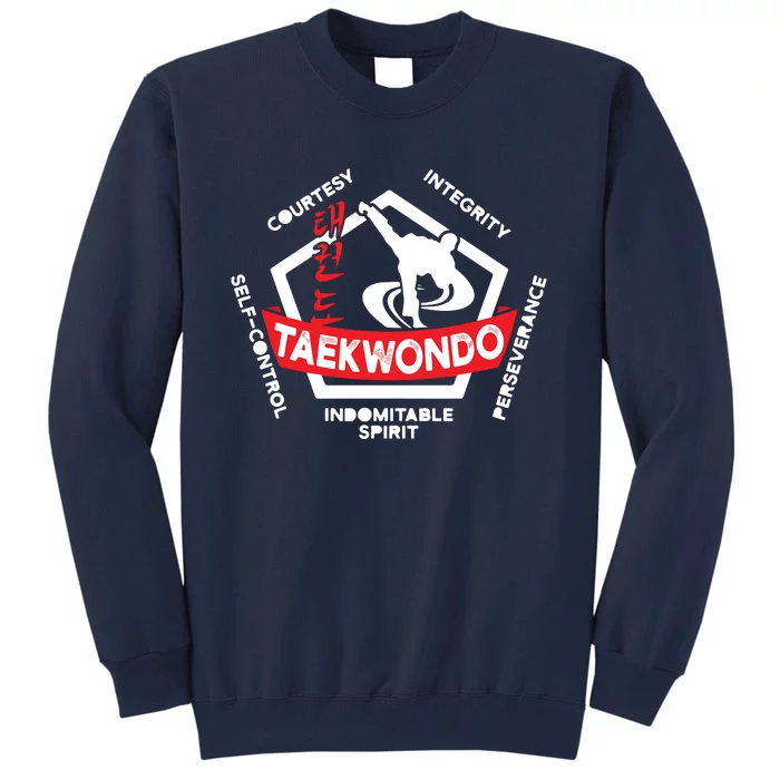 Taekwondo 5 Tenets Martial Arts ATA ITF Tae Kwon Do Gift Tall Sweatshirt