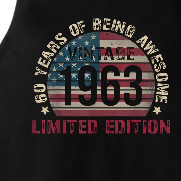 Turning 60 Birthday Decorations 60th BDay 1963 Birthday Ladies Tri-Blend Wicking Tank