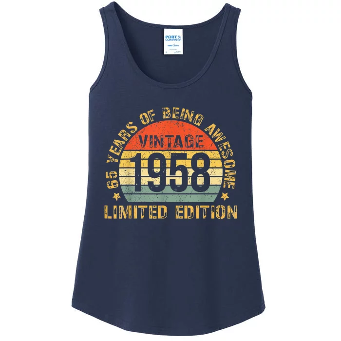 Turning 65 Birthday Decorations  65th BDay 1958 Birthday Ladies Essential Tank