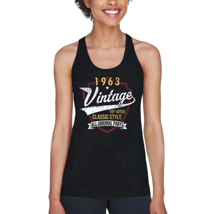 Turning 60 Birthday Decorations 60th Bday 1963 Birthday Women's Racerback Tank