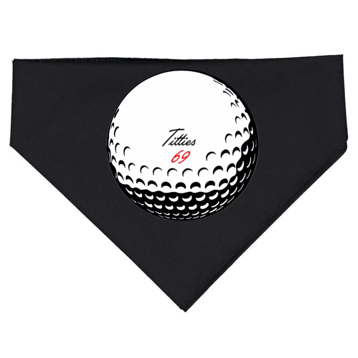 Titties 69 - Funny Golf Ball USA-Made Doggie Bandana