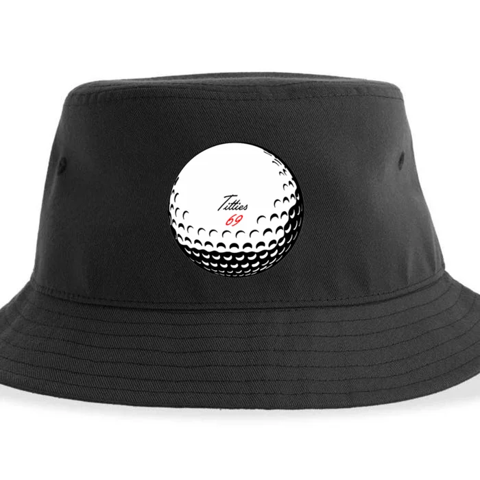 Titties 69 - Funny Golf Ball Sustainable Bucket Hat