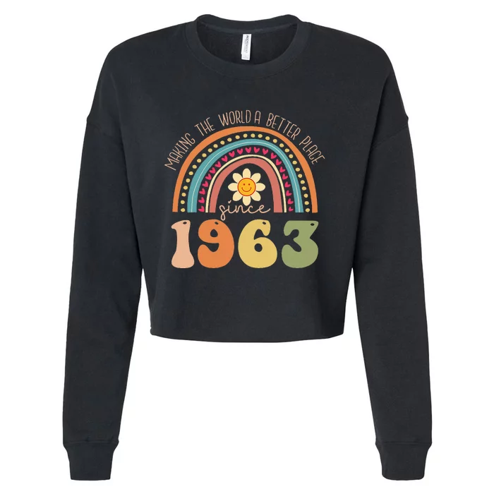 Turning 60 Retro 1963 60th birthday for Cropped Pullover Crew