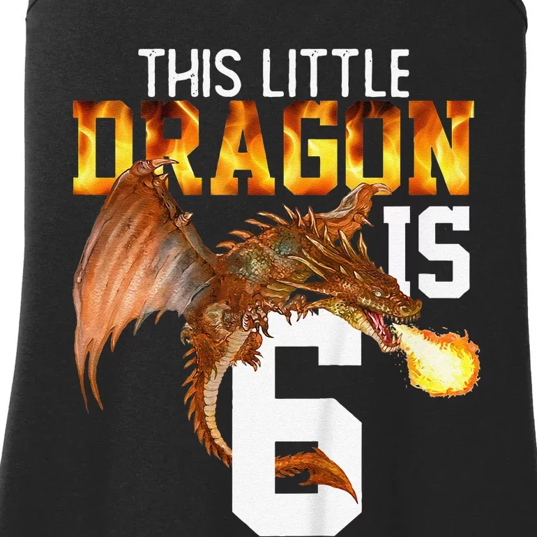 Turning 6 Year Old Birthday Gift Dragon 6th Bday Ladies Essential Tank