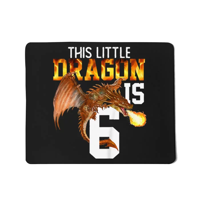 Turning 6 Year Old Birthday Gift Dragon 6th Bday Mousepad