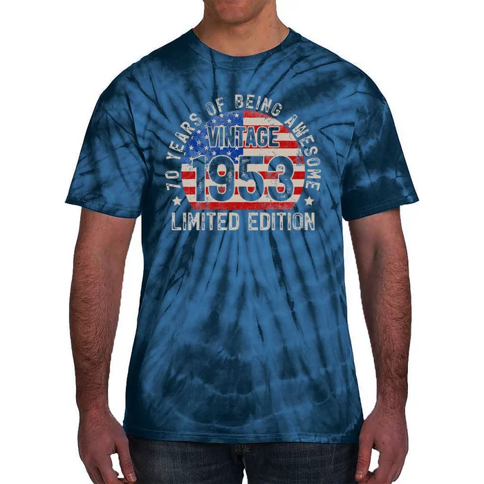 Turning 70 Vintage 1953 BDay 70th Birthday 70 Years Old Tie-Dye T-Shirt