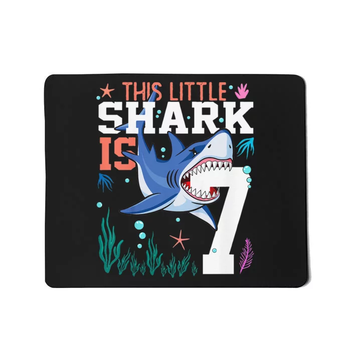 Turning 7 Year Old Birthday Gift Shark 7th Bday Mousepad