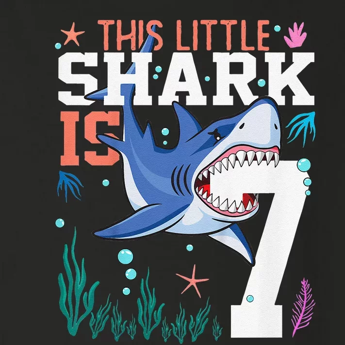 Turning 7 Year Old Birthday Gift Shark 7th Bday Toddler Long Sleeve Shirt