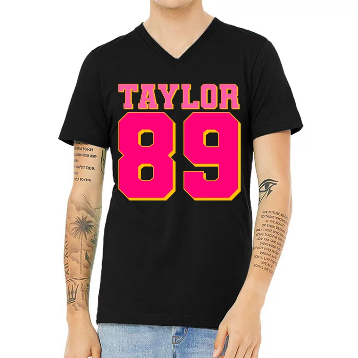 Taylor 89 Football Sports Music Fan V-Neck T-Shirt