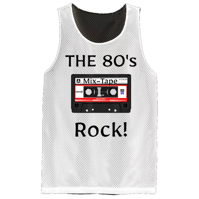 The 80's Rock ! Cassette Tape Black Print Gift Mesh Reversible Basketball Jersey Tank