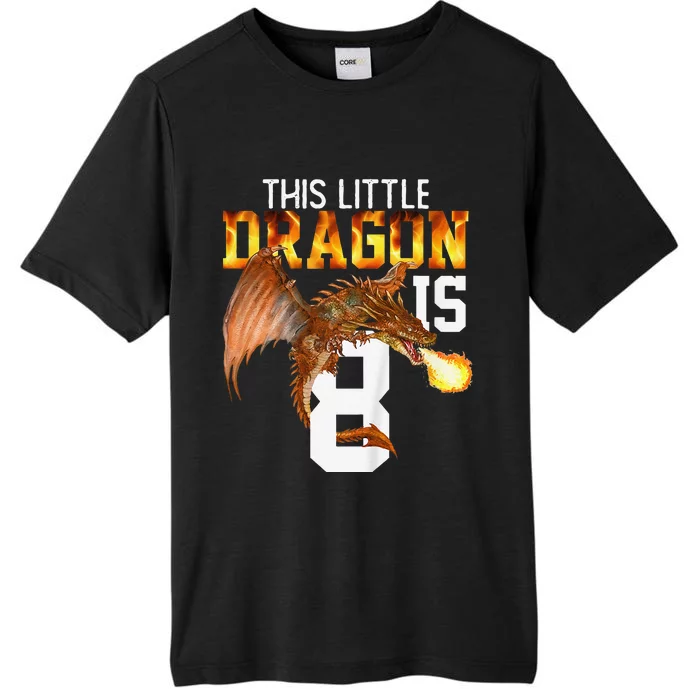 Turning 8 Year Old Birthday Gift Dragon 8th Bday ChromaSoft Performance T-Shirt