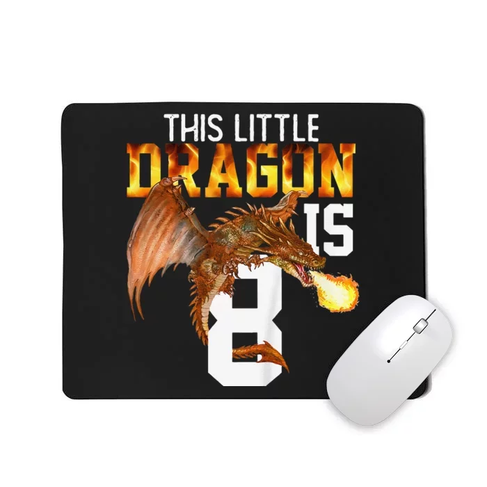 Turning 8 Year Old Birthday Gift Dragon 8th Bday Mousepad