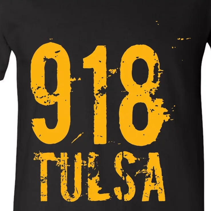 Tulsa 918 Area Code Oklahoma V-Neck T-Shirt